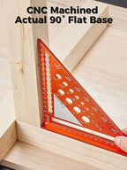 Mecurate Metric Aluminum Alloy Rafter Square (18cm) with 2-in-1 Carpentry Pencil - Durable Measuring and Marking Tool for Woodworking, Construction, and DIY Projects