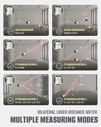 Dual Laser Measurement Tool, 525Ft/160M Bilateral Laser Distance Meter, Rechargeable Laser Measure with Ft/in/M Multiple Units, Angle Sensor, Pythagorean Mode, Area and Volume