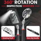 DIYSELF Telescoping Magnetic Pickup Tool, Flexible LED Magnetic Pickup Tool with 360 Swivel Adjustable Inspection Mirror, Telescoping Magnet for Men, Great Gifts for Dad, Husband, 5-in-1 Set