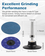 3" 80 Grit Die Grinder Sanding Disc, 30 Pack Abrasive Wheels & Discs Aluminum Oxide Coated Cut Grinding Disc Set, for Surface Preparation/Conditioning.