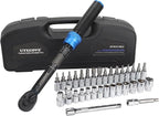 1/4-Inch Drive Click Torque Wrench Set, 33Pcs Bike Torque Wrench Set (20-240IN.LB/2.3-27.1Nm),Inch Pound Click Torque Wrench with Bit Sockets, 3/8 Adapter, Bicycle Tool Kit