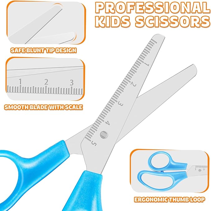 100Pack Kids Scissors Bulk, 5 Inch Scissor for School Student Teacher, Scissors Bulk Classroom Safety Scissor for Kindergarten Preschool Classroom Office Home Craft Cutting Paper