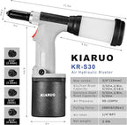 Pneumatic Rivet Gun S30 Self-Suction Air Rivet Gun 3/16" 5/32" 1/8" 3/32" Hydraulic Riveter with 1 Set of Extra Jaws