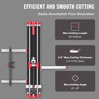 SHIJING 48'' Double Track Manual Tile Cutter with Laser Cutting Guide Porcelain Tile Cutter with Split Platen,Double Aluminum Base