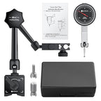 Neoteck 0-0.03"/0.0005" Dial Test Indicator with 132lbs(60kg) Max Pull Magnetic Base Stand Test Indicator Set with 3/8 inch (9.52mm) Clamping Hole for Machine Set-Up and Narrow Area Measurement-Black