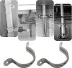 2 Pcs 8inch Rigid Pipe Strap,Two Hole Stainless Steel Strap U Bracket, Widened Tube Strap Tension Clip Assortment Kit Heavy Duty Pipe Clamp（219mm）
