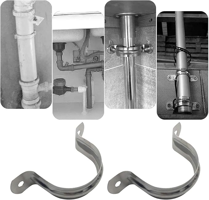 100 Pcs 3/4inch Rigid Pipe Strap,Two Hole Stainless Steel Strap U Bracket, Widened Tube Strap Tension Clip Assortment Kit Heavy Duty Pipe Clamp for Pipe Fixing（25mm）