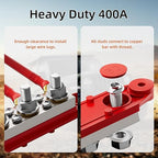 400A Power Distribution Block 12V Bus Bar 4 x 3/8" (M10) Terminal Studs and 6 x #10 Terminal Screws 12 Volt Marine Bus Bar Positive & Negative for Boat Automotive Solar System