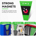 4Pack Magnetic Wrench Organizer wrench rack Tool Trays, Premium Quality Wrench Holder SAE(1/4" - 1/16") and Metric(6mm-24mm)