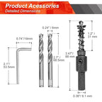 2-1/8 Inch Hole Saw with 9.1mm Triangle Shank Arbor, JTemgle Bi-Metal Hole Saw Heavy Duty Hole Cutting Tool for Cornhole Boards, Recessed Lights, Wood, Plastic, Drywall & Soft Metal