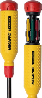 MEGAPRO® 15-in-1 Original Multi-bit Screwdriver | Home DIY & Repair | Construction | Tradeswork | 14 Industrial-grade bit tips | 1/4" Hex Drive in shaft (PL Robertson)
