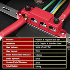 FEITON Power Distribution Block, 12V 150A Bus Bar, 5/16" Studs Terminal Strip, 12-48V Heavy Duty Terminal Block, Positive & Negative Junction Block with Cover, RV Car Marine Automotive Battery Busbar