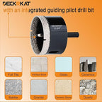 2-3/4 inch Diamond Hole-Saw Bits with Pilot Drill Bit -2-3/4" Diamond Tipped Tile Hole Saws with Guiding Bit Accurate Drilling for Porcelain Tile Ceramic Pottery Granite Stone Glass Bottles 70mm