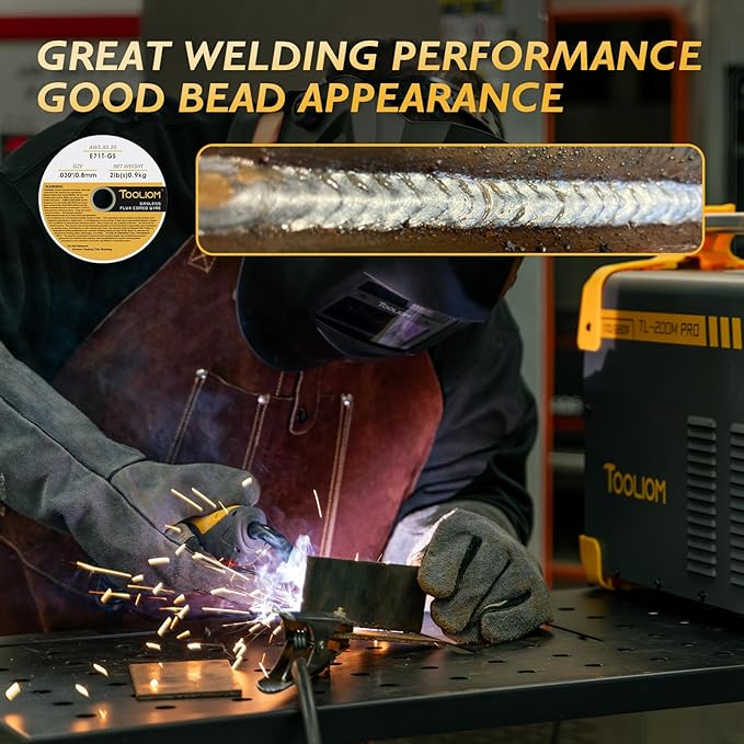TOOLIOM E71T-GS .030" Diameter 2-Pound Spool Flux Core Self-shielded Carbon Steel MIG Welding Wire 3 PCS