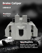 cciyu Rear Right Brake Caliper Assembly w/Bracket 18B4819 1999 2000 2001 2002 2003 2004 For Jeep For Grand Cherokee