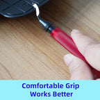 Deburring Tool Kit Metal Handle Chamfer Tool 6.5Inch for Aluminum Steel Plastic Tube Hole 3D Printed Plastic Edges with Extra 10 HSS Blades Red Handle…