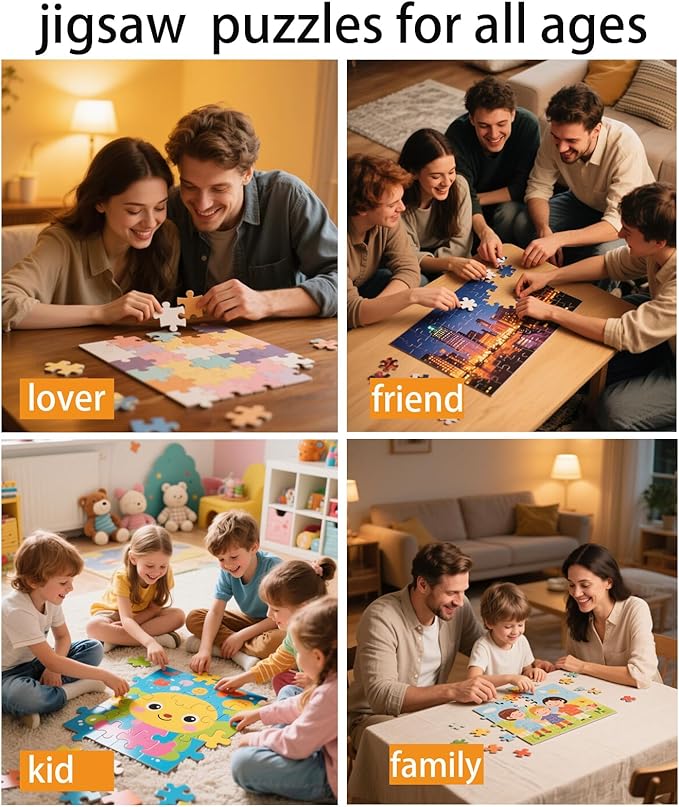 Photo Puzzles for Gift, Pets, Festivals, Weddings, Family Gatherings, Adult Customized Puzzles Jigsaw (Vertical or Horizontal) (None) (120.PC (Vertical/Horizontal))