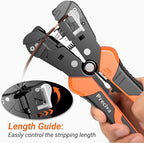 Preciva Professional Self-Adjusting Wire Stripper, 3 in 1 Stripper/Cutter/Crimper Tool for AWG 24-10, Heavy Duty Automatic Wire Stripping Pliers