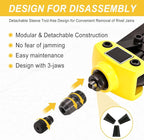 13" Rivet Gun, Rivet Gun Kit with 5 Pcs Rivets, 3 Nosepieces Manual Hand Pop Rivet Gun(1/8", 5/32", 3/16"), Heavy Duty Rivet Tool for Metal, Aluminum, Stainless Steel
