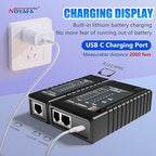 NOYAFA Network Cable Tester for RJ45, RJ11, RJ12 /Cat5, Cat5e, Cat6, Cat6a, Cat7, Phone Line Cat3, Ethernet Tester, LAN Cable Test Tool (Black)