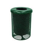 RFT-GRN Heavy Duty 32 Gallon Round Trash Receptacle, Liner Included, Green with Black Flat Top, Made in America