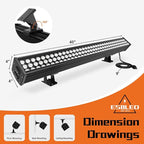 108W Super Bright LED Wall Washer Light Bar, 5700K Crystal White, 100-277VAC, Heavy Duty LED Bar for Lighting Box, Batting Cages, Horse Stalls, Commercial Billboards, Outdoor Waterproof IP65