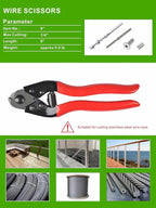 AMZCNC 1/8” Wire Rope Crimping Tool Hydraulic Hand Crimper Tool for Stainless Steel Cable Railing Fittings for 1/8" 3/16" Cable –Wire Swaging Tool 8 Ton and Stainless Steel Cable Cutter