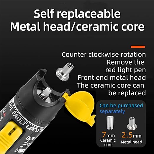 1pc Fiber Optic Visual Fault Locator VFL Fiber Optic Cable Tester with 1pcs Singlemode 9/125um FC Male to LC Female Adapter, Yellow Switch (Mode Number: VFL-50)