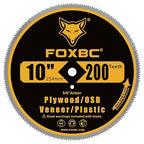 FOXBC 10 inch 200-Tooth Contractor Saw Blade for Plastic, Vinyl Siding, Plywood, OSB, Veneer with 5/8" Arbor - 3 Pack
