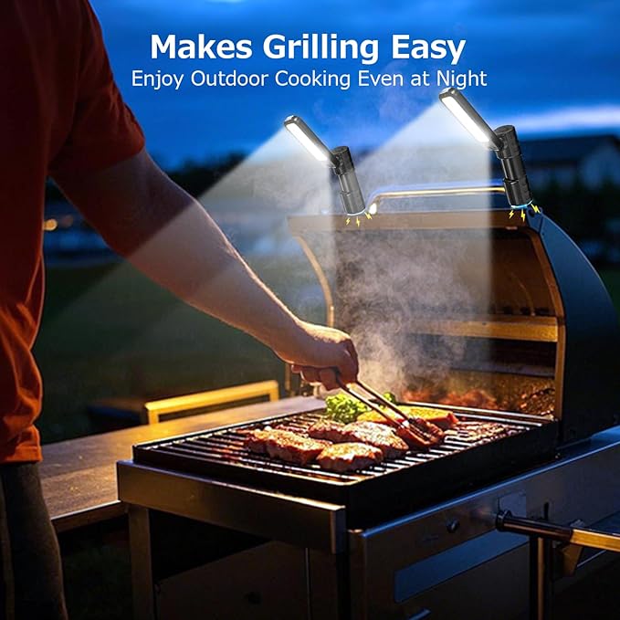 Rechargeable Magnetic Work light, 180° Rotate Mechanic Grill Light for Car Repair, BBQ,Emergency, Camping, Outdoor & Mechanics Tools