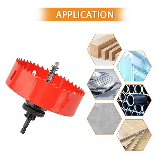 Heavy Duty Hole Saw Bit With Hex Shank, HSS Arbor Bi-Metal Cutter for Wood Corn Hole Boards, Plastic, Drywall (83)
