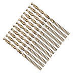 Drill Bit, 3/32" Cutting Diameter (2.381mm), 4241 HSS Gold 118° Cutting Angle Versatile Jobber Bits - (Applications: for Drilling Plastic Wood Soft Thin Metal), 12-Pieces