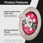 Diamond Tile Saw Blade - 4.5''(115mm) Cutting and Grinding Disc Wheel with 5/8"-11 Flange for Porcelain Ceramic Tile Marble Granite Artificial Stone with X Mesh Rim for Angle Grinder