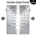 Weewooday 8 Pcs Wire/Metal Sheet Thickness Gauge Metal Tool Stainless Steel Welding One Sided Material Thickness Gauge Plated Size Inspection Tool