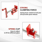 3/4" 2-Pack Pipe Clamp for Woodworking Heavy Duty Cast Iron Quick Release Pipe Clamps For Woodworking Home Improvement Workshop and Construction Site