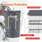 TOHONFOO Backflow Preventer Pipe Insulation Cover (5°F) - Irrigation Sprinkler Valve Insulated Pouch - Water Well Pump Cover - Sturdy 5 Layers for Winter Freeze Protection, 22" W x 34" H, Grey