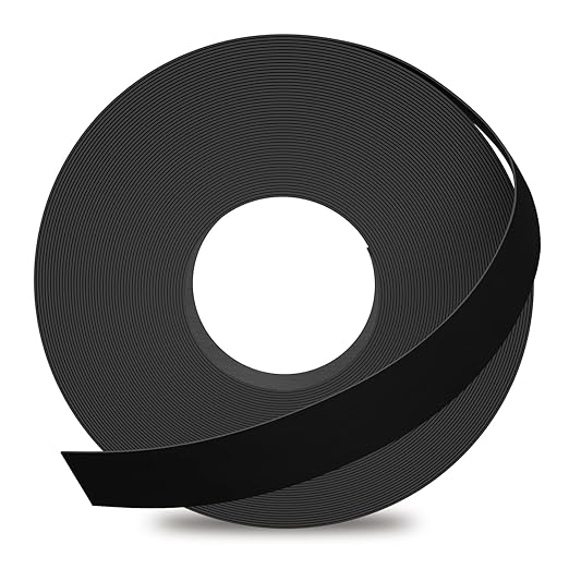 GSCIT Club Black Edge Banding, 7/8 inch x 50ft Melamine Edge Banding with Hot Melt Adhesive Preglued Cabinet Edge Banding Flexible Black Veneer