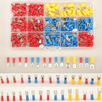 330PCS Crimp Connectors, 2.8mm 4.8mm 6.3mm Male and Female Spade Connector kit, 15 Types Crimp Terminals Electrical Connectors, Electrical Terminals Includes Spade Ring Fork Wire Connectors