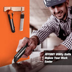 3 Pack Utility Knife Box Cutter Retractable, Compact Box Knife for Cartons, Cardboard, and Boxes, with 10 Piece 18mm Wider Snap-off Blade Razor Sharp Blade, Perfect for Office and Home Use