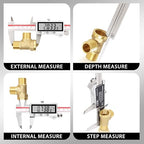 VINCA IP67 Grade Bluetooth Digital Caliper, DIPA-0605B 0-6 Inch/150mm, Inch/Millimeter/Fraction Conversion, Stainless Steel, Large LCD Screen
