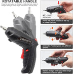 Cordless Electric Screwdriver, 3.6V Rechargeable Power Screwdriver with 47 pcs Accessories, usb charging, 3Nm Screw Gun, mini Carrying screwdriver set with LED Light for Electric Power Drill