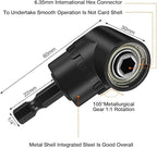 Right Angle Drill Adaptor,4-in-1 Impact Drill Bit Extension,360° Rotatable 1/4 3/8 1/2" Impact Grade Socket Adapter Set,105 Degree Angle Screwdriver Drill Bit for Household Workplace Industry
