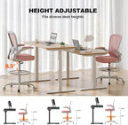 Ergonomic Drafting Chair, Tall Office Chair with Flip-up Armrests, Breathable Mesh High Desk Chair with Lumbar Support Adjustable Footrest Ring for Standing Desk Pink