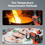 Dual-Mode 50:1 Infrared Thermometer Gun -58°F to 1796°F, with K-Type Thermocouple for Internal Measurements, Max/Min Temperature, Alarm for Industrial & Home Use
