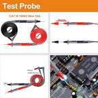 Makeronics 12-in-1 Multimeter Test Lead Kit with with Magnet Hanger Kit and Soft Case for Electronic Specialties Automotive Multimeter Voltmeter Clamp Meter | 4 PCS Non-Destructive Back Probes