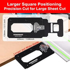 Large Track Saw Square with Positioning Rod and Edge Support,Track Saw Guide Rail Square,90 Degree Right Angle Guide Compatible with Festool,Makita,Milwaukee for Woodworking Cuts