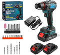 Cordless Drills Set, 21V Power Drill, Double 2000mAh Batteries Electric Drills, 2 Variable Speeds, 3/8" Keyless Chuck, 28 Piece Drill Driver Kit for Women's Garden DIY Projects (Blue)