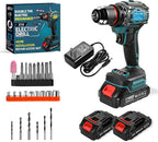 Cordless Drills Set, 21V Power Drill, Double 2000mAh Batteries Electric Drills, 2 Variable Speeds, 3/8" Keyless Chuck, 28 Piece Drill Driver Kit for Women's Garden DIY Projects (Blue)