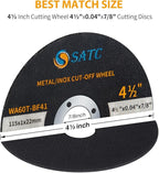 S SATC 100 PCS Cut Off Wheel 4.5" x.040 x7/8" Angle Grinder Cutting Disc Ultra Thin Metal & Stainless Steel