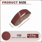 HARFINGTON 4 x 36 Inch Sanding Belts, 2 Pcs 100 Grits Aluminum Oxide Abrasive Belt Sander File Belt for Woodworking, Metal Polishing, Knife Sharpener